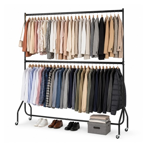 Clothes rail two tier heavy - clothes,