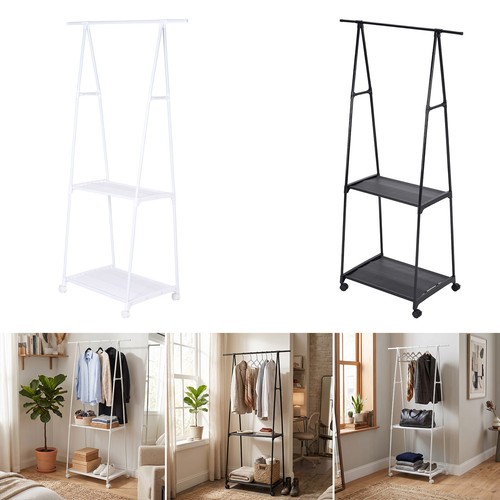 Mobile clothes rail - rail, storage