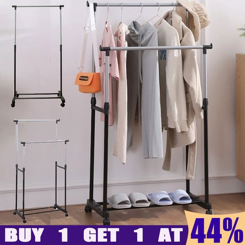 Single double clothes - single/double, rail