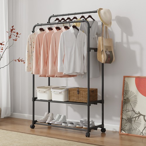 Heavy duty double clothes - heavy, rail