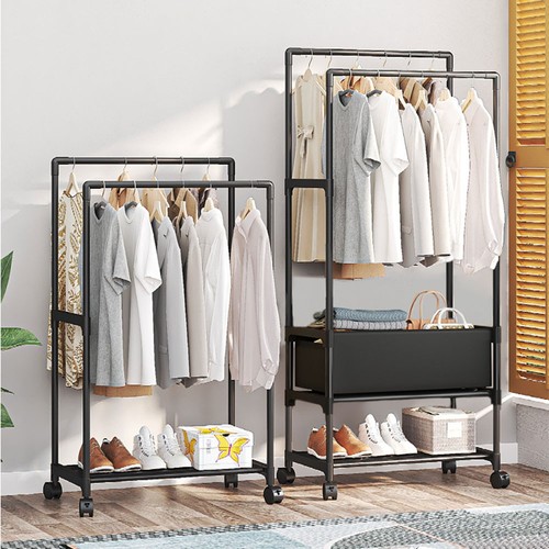 Heavy duty double clothes - duty, rail