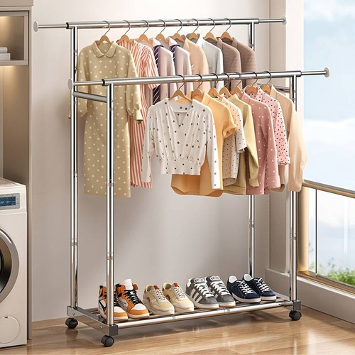 Heavy duty double clothes rail - heavy,
