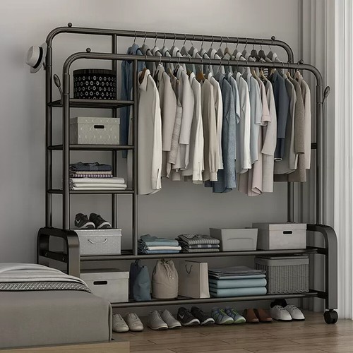 Heavy duty double rail clothes - double,