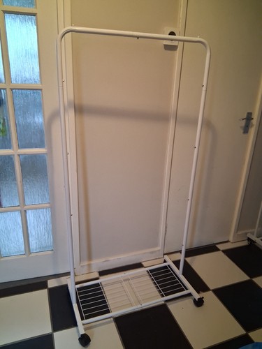 White metal clothes rail - metal, with