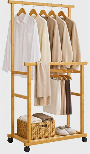 Bamboo clothes rail garment - clothes,
