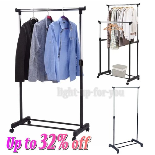 Double clothes rail - clothes, storage