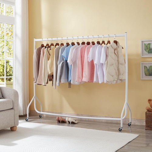 Heavy duty white - clothes, rail
