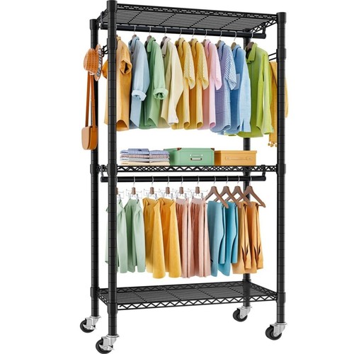 Double clothes rail rack heavy - clothes,